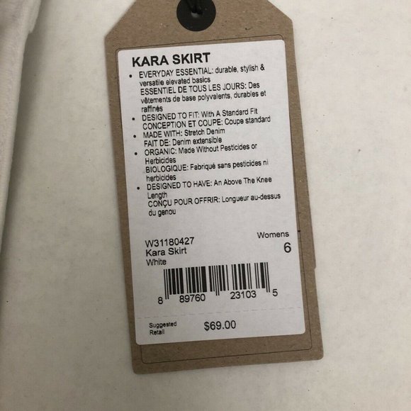PrAna Kara Skirt Womens 6 White Stretch Denim - Picture 4 of 11